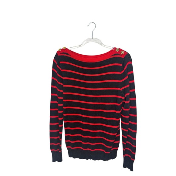 Ralph Lauren Sweaters - Ralph Lauren LRL Sweater M Striped Boatneck Cotton Preppy Nautical Old Money